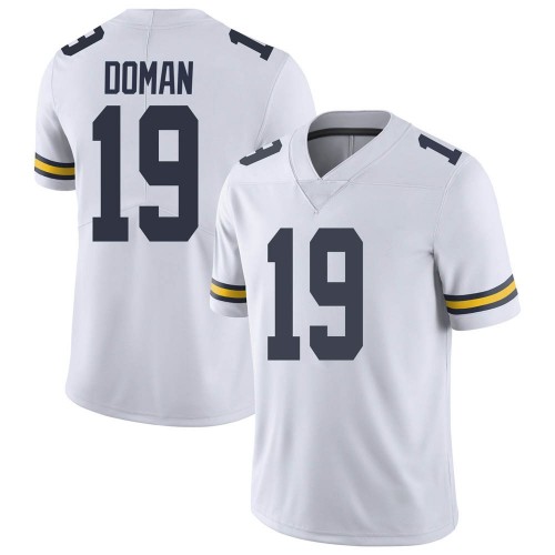 Tommy Doman Michigan Wolverines Men's NCAA #19 White Limited Brand Jordan College Stitched Football Jersey SRB6254BX